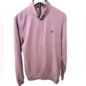 TravisMathew Quarter Zip Golf Pullover Mauve Men’s M Country Club Performance R9